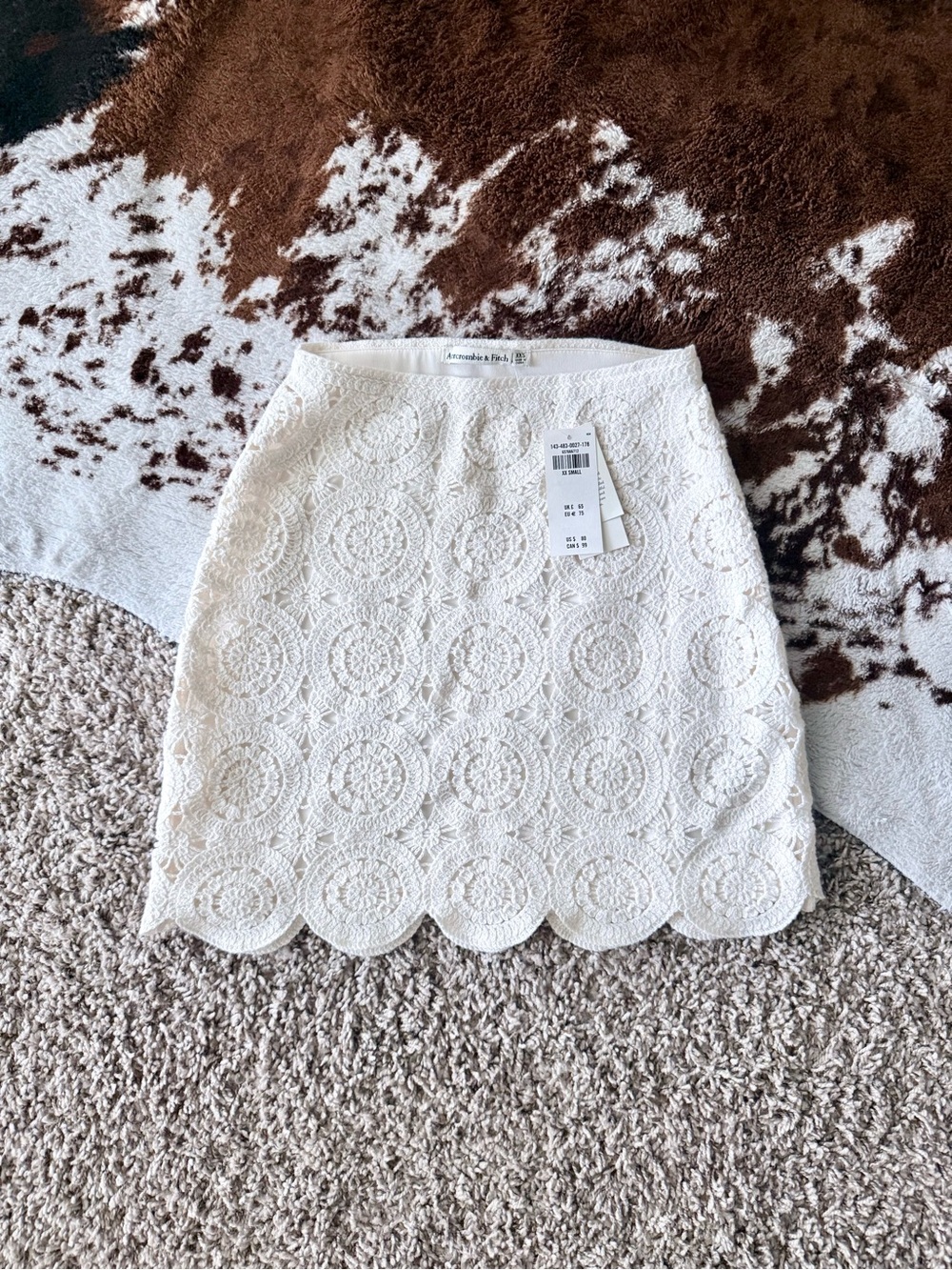 Abercrombie & Fitch Crochet Style Mosaic Tile Mini Skirt